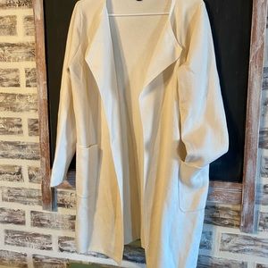 J Crew 365 Juliette collarless sweater-blazer White Wool Blend Medium